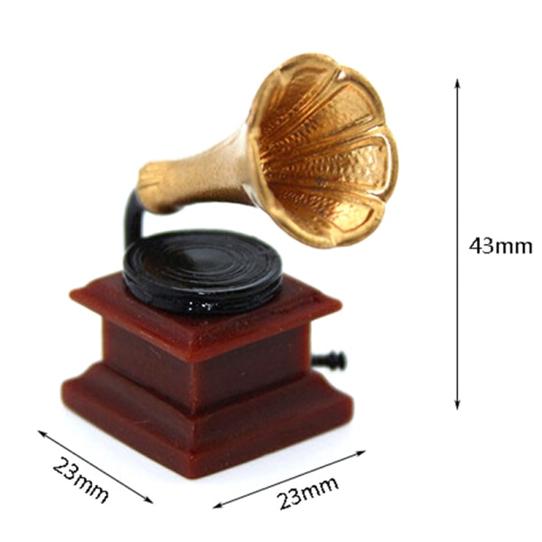 1:12 Miniatyr retro fonograf dockskåp DIY dockhus dekor
