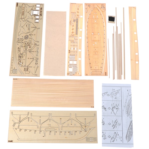 1:100 Halcon Trä Segling Båt Modell DIY Kit Fartyg Montering De one size