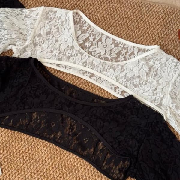 Dame blonde langærmede ensfarvede toppe mode hule ud Se A2