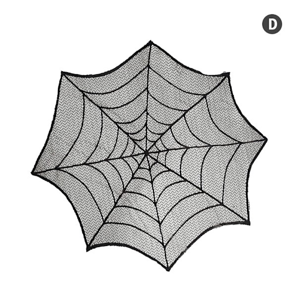Halloween Dekoration Spets Spindelväv Skelett Dödskalle Bordsduk D