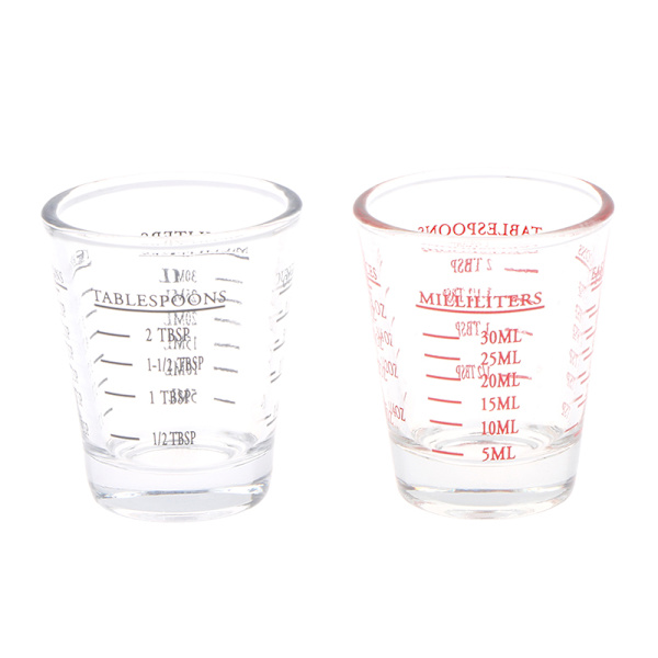 1 kpl 30 ml lasimittakuppi, jossa Scale Shot Glass -nestelasi Red