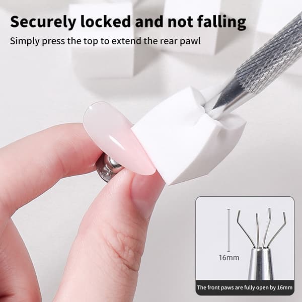 20/50 kpl Beancurd Cube Gradient Nails Sienet Kynsigeeli Taputus Silver Clip