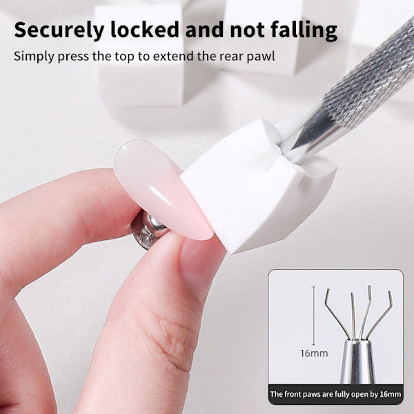 20/50 stk. Beancurd Cube Gradient Nails Svampe Nail Gel Patting Silver Clip
