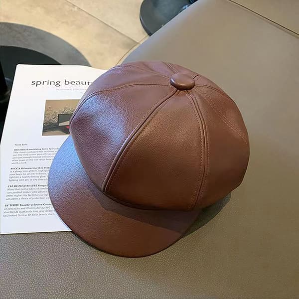 Solid Beret Cap Beret Fransk Kunstner Varm Lue Dame Black