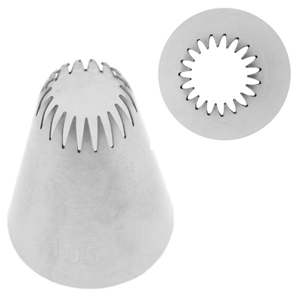 #195 Kakehode Metall Icing Piping Munnstykker Rustfri stålkake one size
