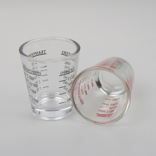 1 kpl 30 ml lasimittakuppi, jossa Scale Shot Glass -nestelasi Black