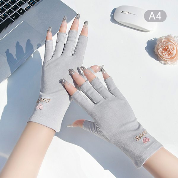 1 pari Anti UV Gloves UV Shield Glove Fingerless Manicure Nail A1