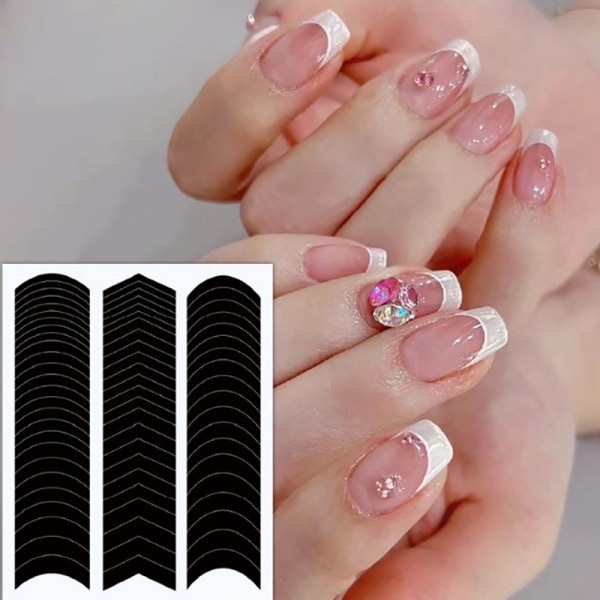 Nail Art Form Fransk Stencil Inkjet skabelon Nail Stickers Mani H312