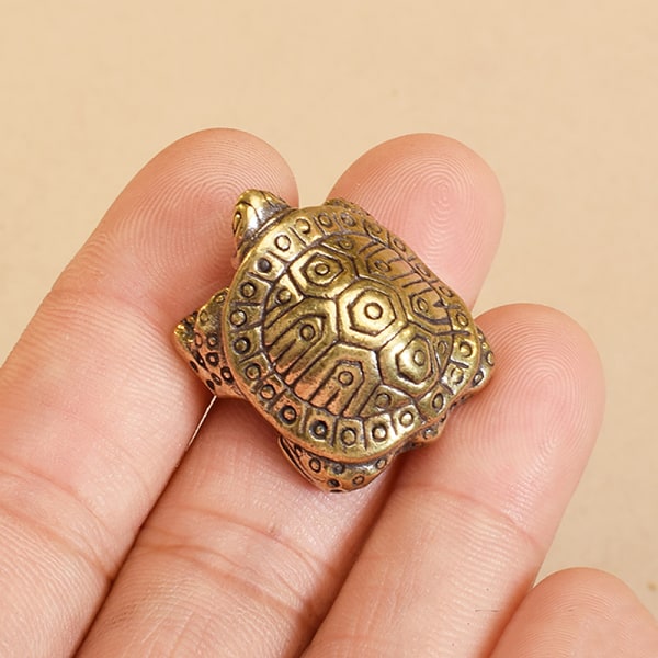 1 st Antik Massiv Mässing Sköldpadda Prydnader Långlivsdjur Skulptur one size