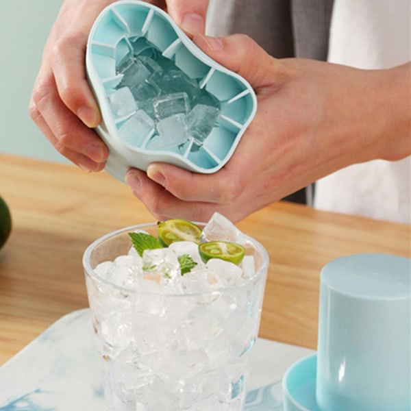 Ice Bucket Cup Mold Jääkuutiot Tray Grade Nopeasti Jäädytä Silico Blue