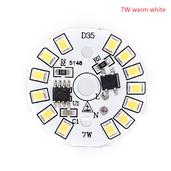 LED-lampa Patch Lamp SMD Plate Circular Module Light Source Plat 7w warm white