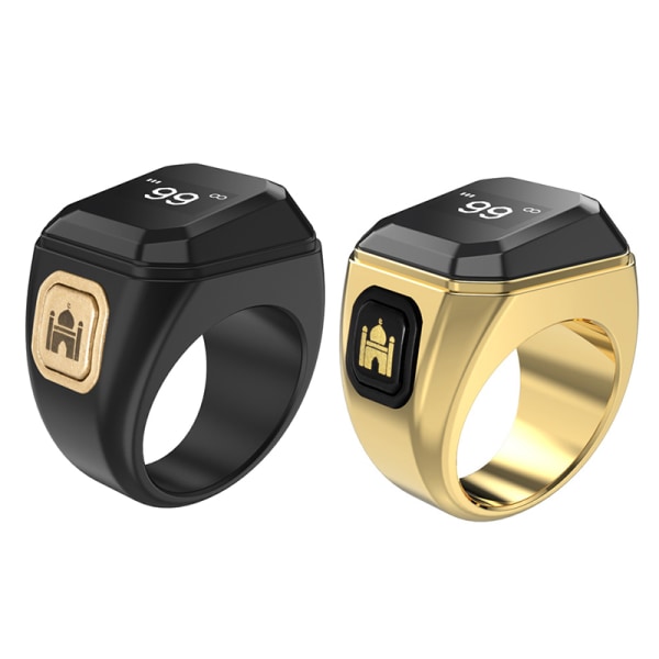 Muslimsk Smart Ring Zinklegering 5 Böntidsräknare Påminnelse Blu Gold