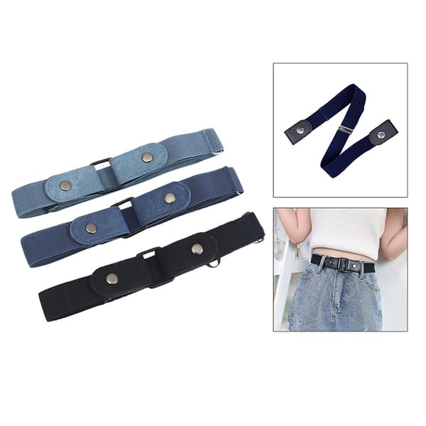 Spennefritt midjebelte for jeansbukse Ingen spenne Stretch Elastisk Light blue