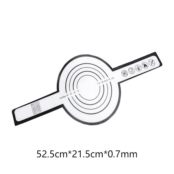 1 Stk Silikone Bagemåtte Lang Håndtag Slynge Non-Stick Køkken Coo Black 0.7mm
