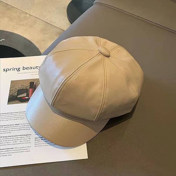 Solid Baskermössa Basker Fransk Konstnär Varm Mössa Dam Black