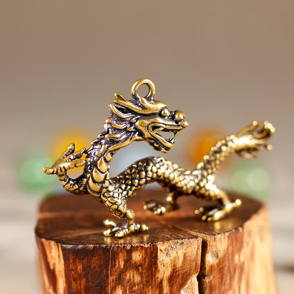 Beast Dragon Statue Brons Figurine Prydnader Antik Koppar M 1PCS