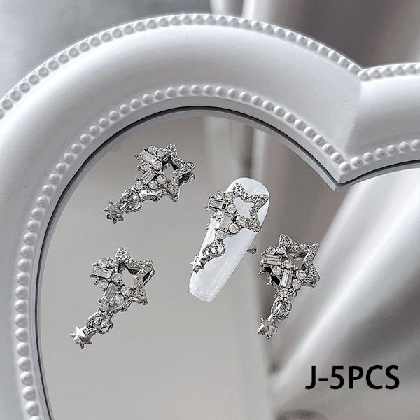5 ST 3D Nail Art Crystal Fjärilsdekorationer Berlocker DIY Manic J