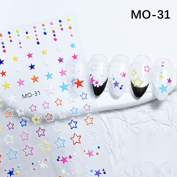 Nail Decals Preget Star Selvklebende 5d Hollow Love Star Nai asterism