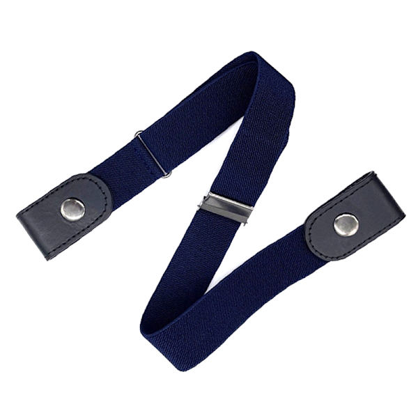 Spændefri taljebælte til jeansbukser uden spænde stretch elastik Navy