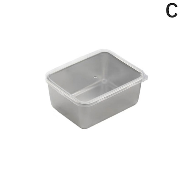 Behållare av rostfritt stål förseglad Crisper Förvaring Lunch Box Bow C with lid