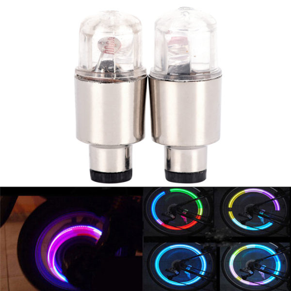 Köp 2st Neon LED-lampa Flash Däck Hjul Ventil Cap Light För Bil Bic | Fyndiq