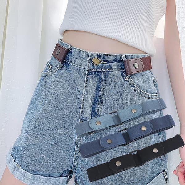Spennefritt midjebelte for jeansbukse Ingen spenne Stretch Elastisk Navy
