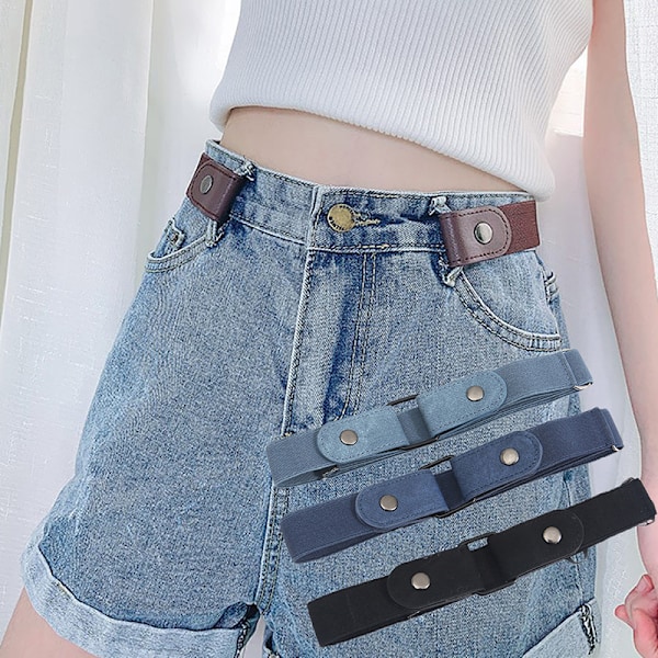 Spennefritt midjebelte for jeansbukse Ingen spenne Stretch Elastisk stripe