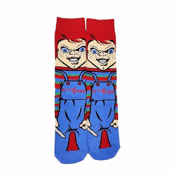 Halloween-sukat sarjakuva Värikäs Harajuku Funny Tube Socks Skul P1