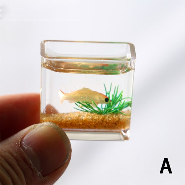 Dockhus Miniatyr akvariumskål i glas Aquarium Doll House Ho A