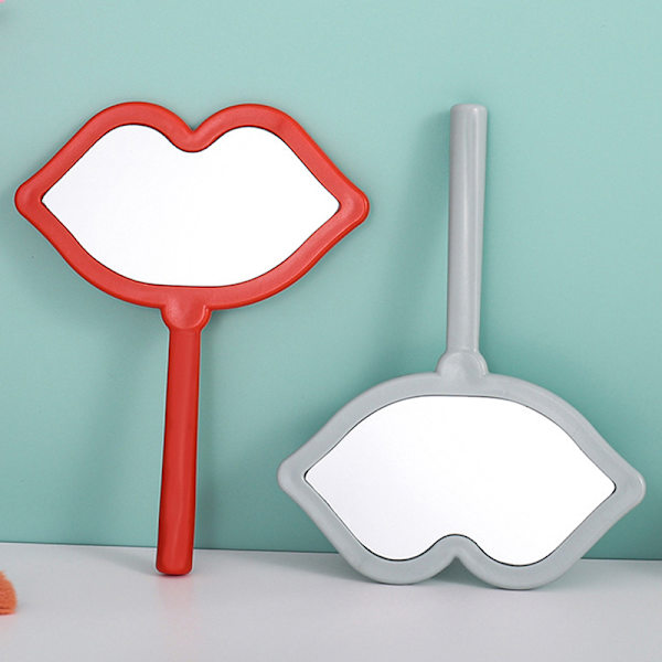 1 kpl kädessä pidettävä meikkipeili, huulten muotoinen meikkipeili DIY Mini Sma Red