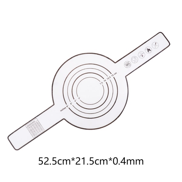 1 Stk Silikon Stekematte Langt Håndtak Slynge Non-Stick Kjøkken Coo Black 0.4mm