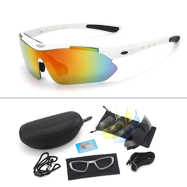 Polarized Sports HerreSolbriller Briller Cykling Riding Protec White