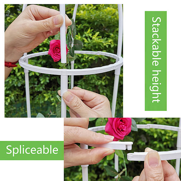 1Set Klätterspaljé Trädgårdsstödburar Blommorsstöd F White 3 floors