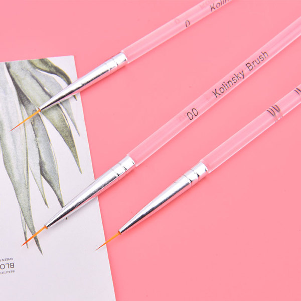 3st Nail Art Ritning Striping Liner Pen Pensel DIY Målning Lin 1