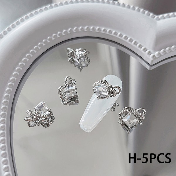 5 STK 3D Nail Art Krystal sommerfugldekorationer Charms DIY Manic H