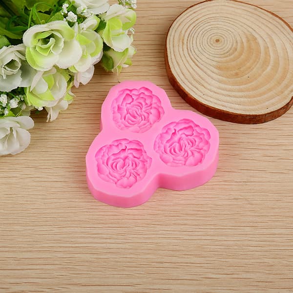 Peonblomst Silikonform Bryllupscupcake Topper Fondantkake one size