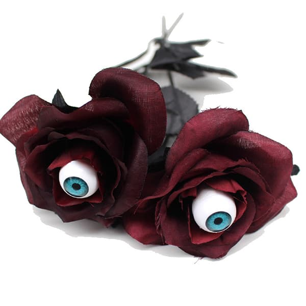Blomster Rose Kunstig Blomst Med Øjenæble Halloween Spøgelse Sort Black