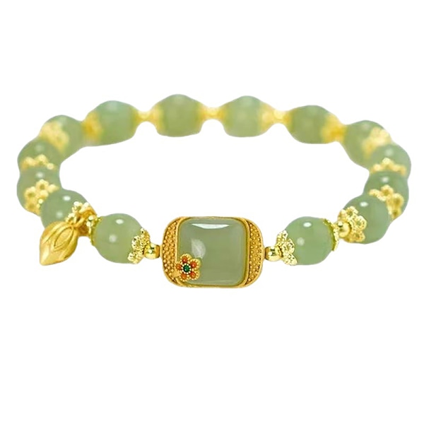 Stil Imiterende Hetian Jade Armbånd Kvadrat Sukker Lotus Perler One Size