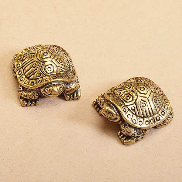 1 stk. Antik massiv messing skildpadde ornamenter lang levetid dyr skulptur one size