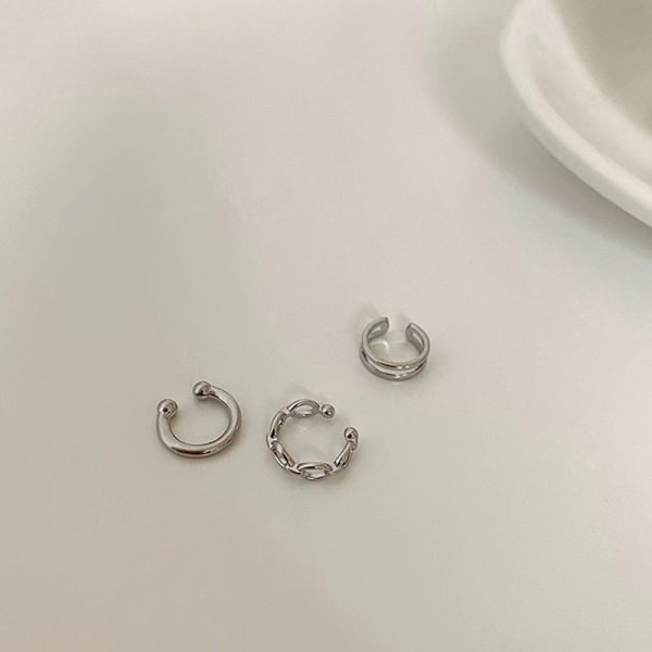 3 stk/sett klips ørepynt for kvinner unisex minimalistisk mote vogn One Size