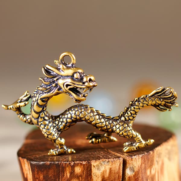 Beast Dragon Statue Brons Figurine Prydnader Antik Koppar M 1PCS
