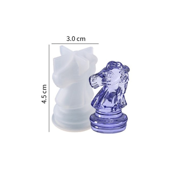 1Pc DIY sjakkstykke Krystallepoksyharpiksform Queen King 3D Ches knight