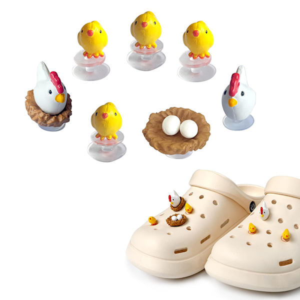 3D Shoe Charms e Kyllinger for DIY Matchende sko Tilbehør Ma 4PCS