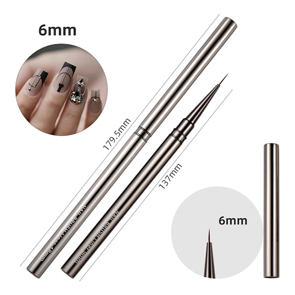 Nail Art Brushes Liner Detailer Striping Brush Gel Polish Manic 6MM