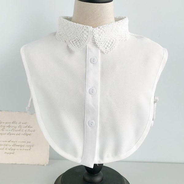 Vintage skjorte kvinnelige avtakbare krager Doll Faux skjorte vinter G