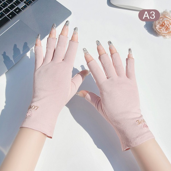 1 par Anti UV-hansker UV-skjoldhanske Fingerløs manikyrspiker A3