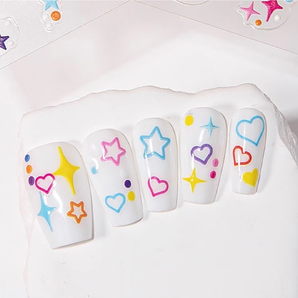 Nail Decals Kohokuvioitu Star Itseliimautuva 5d Hollow Love Star Nai star