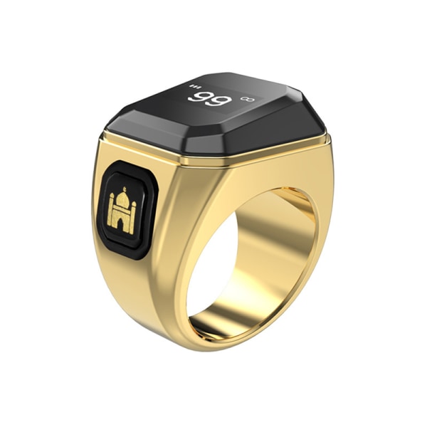 Muslimsk Smart Ring Zinklegering 5 Böntidsräknare Påminnelse Blu Gold