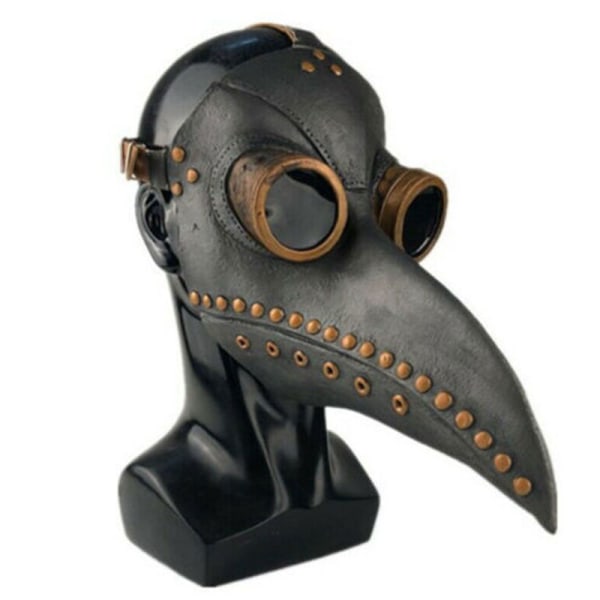 Maske Halloween kostyme fugl lang nese nebb PU skinn Steampunk