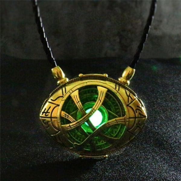 Antikk Doctor Strange Crysta Halskjede Agamotto Eye Pendant Lea Gold